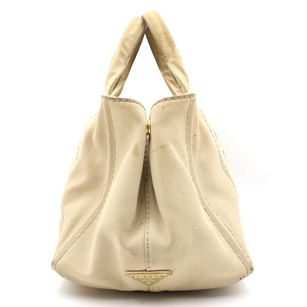 PRADA(プラダ) カナパ キャンバストートバッグ ショルダーバッグ アイボリー レディース