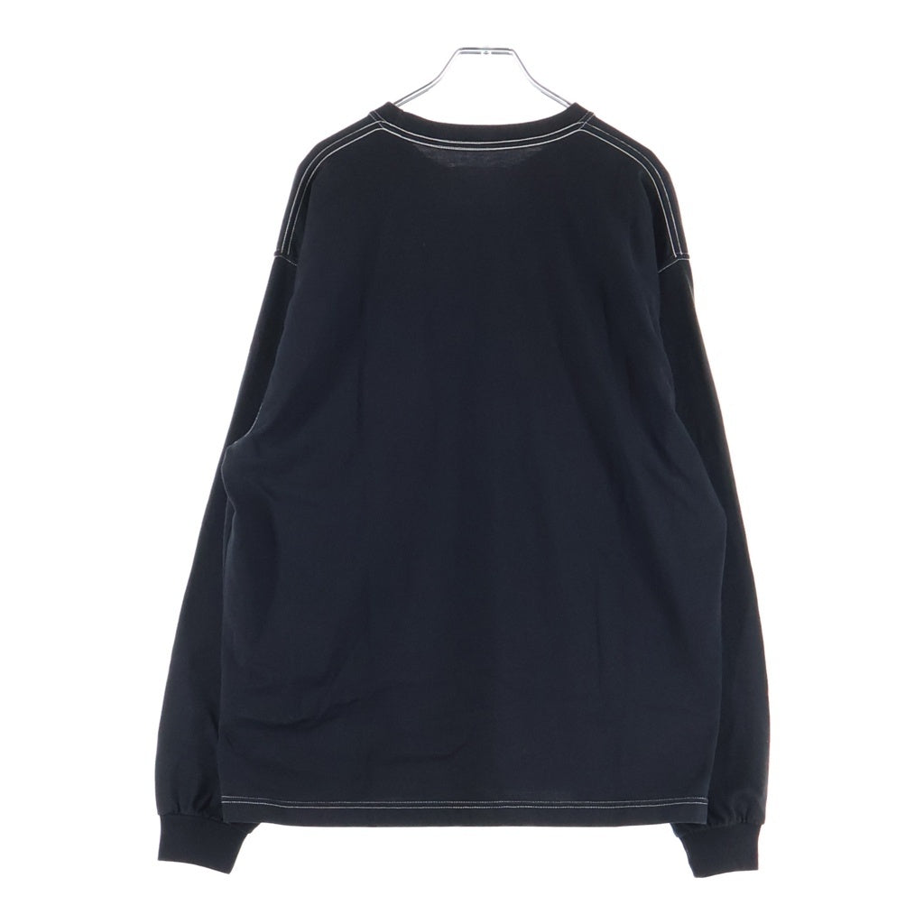 WTAPS(ダブルタップス) 21AW ステッチデザイン クルーネック コットン 長袖Tシャツ カットソー ブラック 212ATDT-CSM09