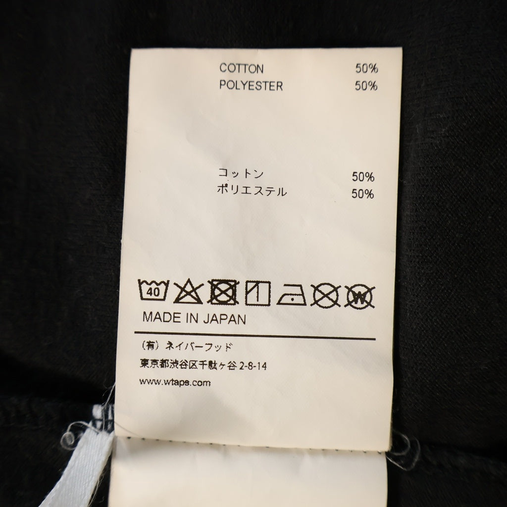 WTAPS(ダブルタップス) 21AW ステッチデザイン クルーネック コットン 長袖Tシャツ カットソー ブラック 212ATDT-CSM09