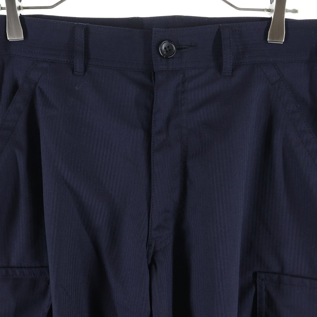 COMME des GARCONS(コムデギャルソン) HERRINGBONE CARGO PANTS ヘリンボーン カーゴ パンツ ネイビー FR-P501-W26-2