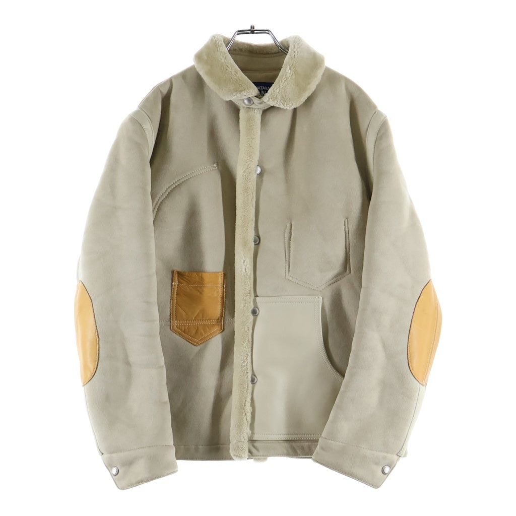 JUNYA WATANABE COMME des GARCONS(ジュンヤワタナベ コムデギャルソン) 25AW エステルボア レザージャケット ムートンコート アイボリー WP-J025