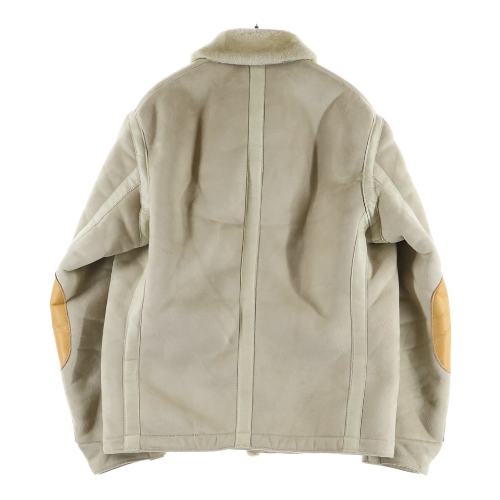 JUNYA WATANABE COMME des GARCONS(ジュンヤワタナベ コムデギャルソン) 25AW エステルボア レザージャケット ムートンコート アイボリー WP-J025