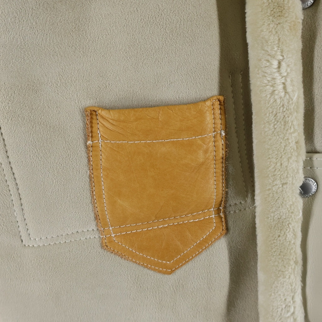 JUNYA WATANABE COMME des GARCONS(ジュンヤワタナベ コムデギャルソン) 25AW エステルボア レザージャケット ムートンコート アイボリー WP-J025