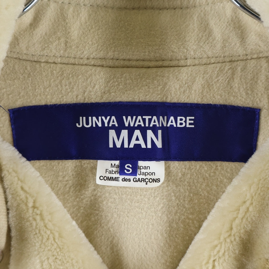 JUNYA WATANABE COMME des GARCONS(ジュンヤワタナベ コムデギャルソン) 25AW エステルボア レザージャケット ムートンコート アイボリー WP-J025