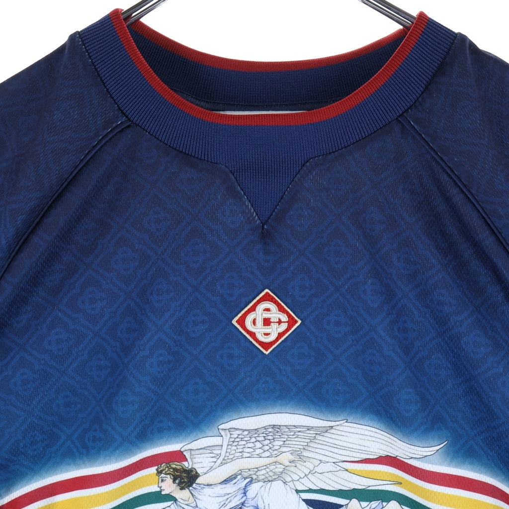 CASABLANCA(カサブランカ) LA DEESSE DU STADE ラ デエス デュ スタド 半袖Tシャツ カットソー ブルー MF24-JTP-291-01