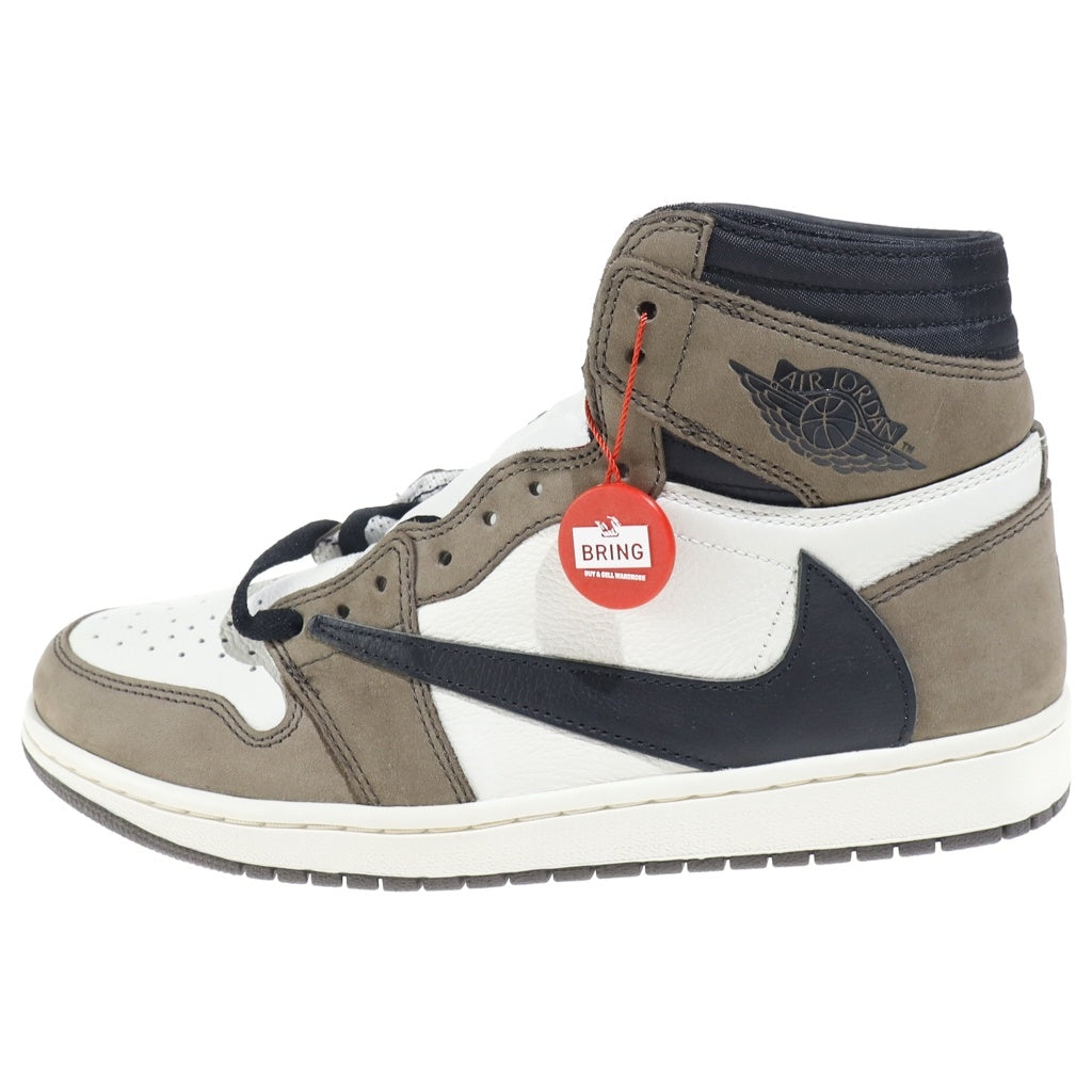 NIKE(ナイキ) × TRAVIS SCOTT AIR JORDAN 1 RETRO HIGH OG TS SP トラヴィススコット エアショー ダン1 ハイカットスニーカーブラウン／ホワイト