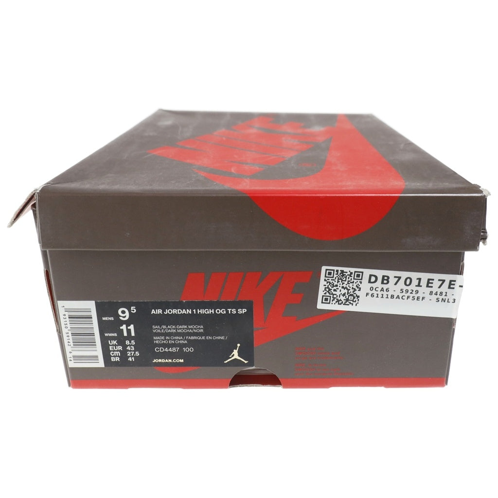 NIKE(ナイキ) × TRAVIS SCOTT AIR JORDAN 1 RETRO HIGH OG TS SP トラヴィススコット エアショー ダン1 ハイカットスニーカーブラウン／ホワイト