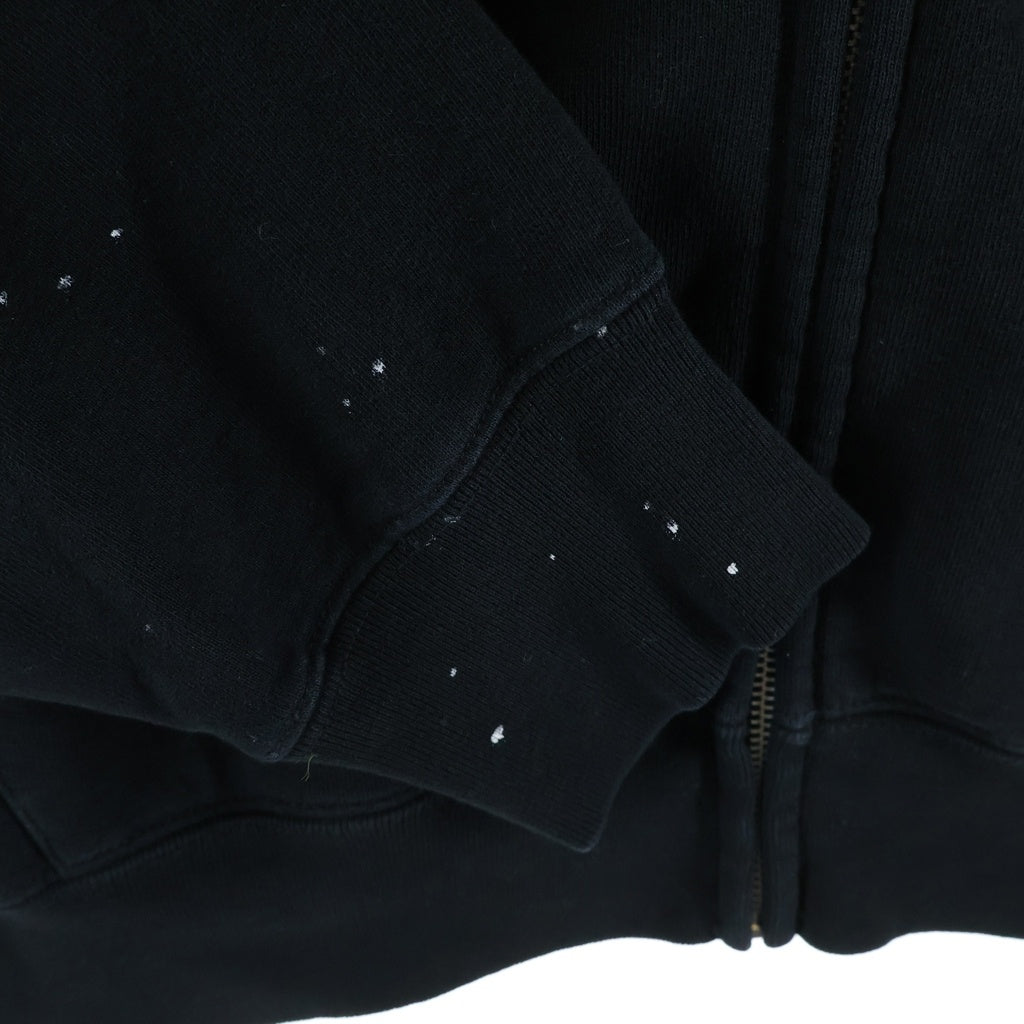 SUPREME(シュプリーム) 26SS ×MM6 Maison Margiela Box Logo Zip Up Hooded Sweatshirt メゾンマルジェラ ペイント加工 ジップアップスウェットパーカー フーディー ブラック SH0GU0053 M25042