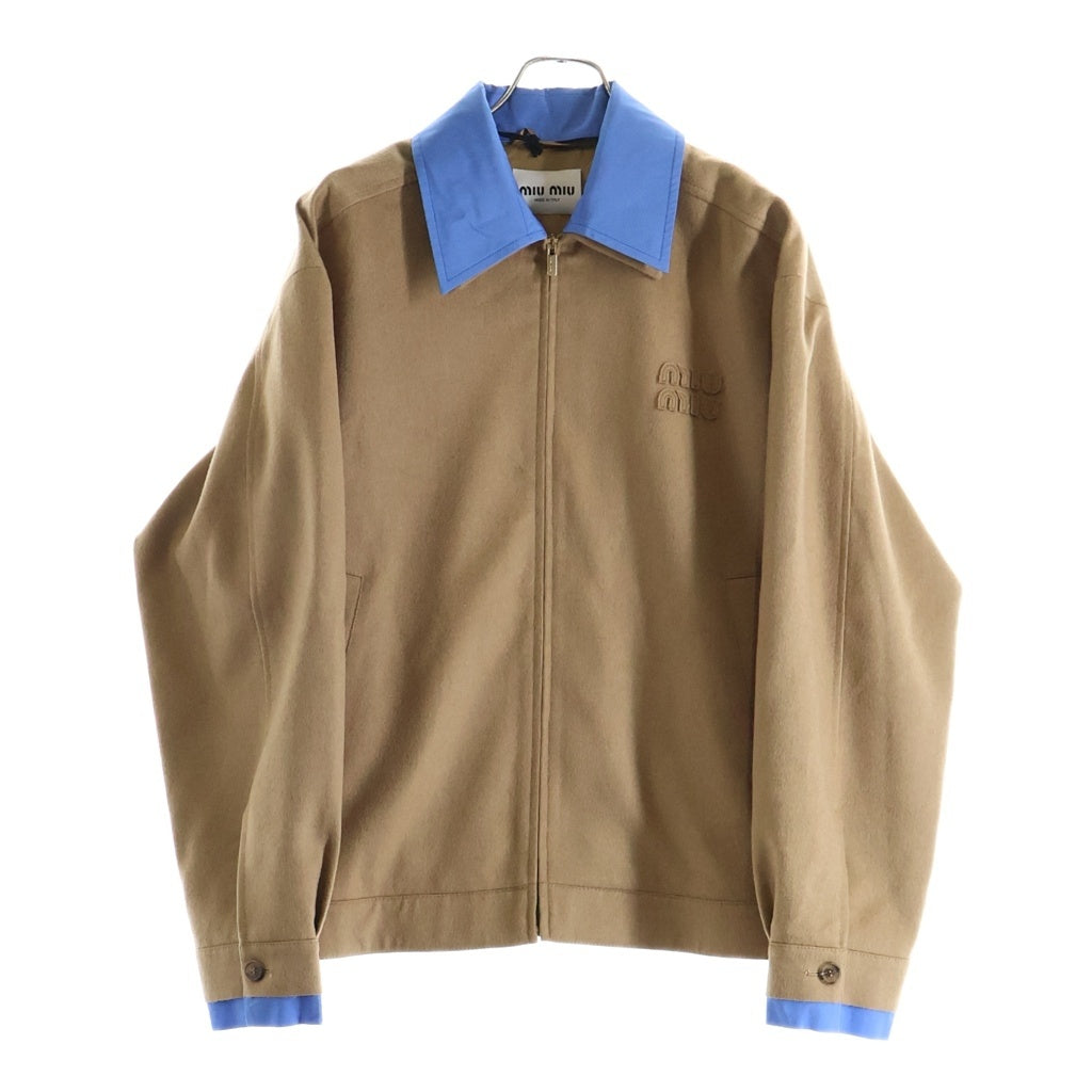 miumiu(ミュウミュウ) Wool Gabardine Jacket ジップアップウールジャケット ベージュ ML1164