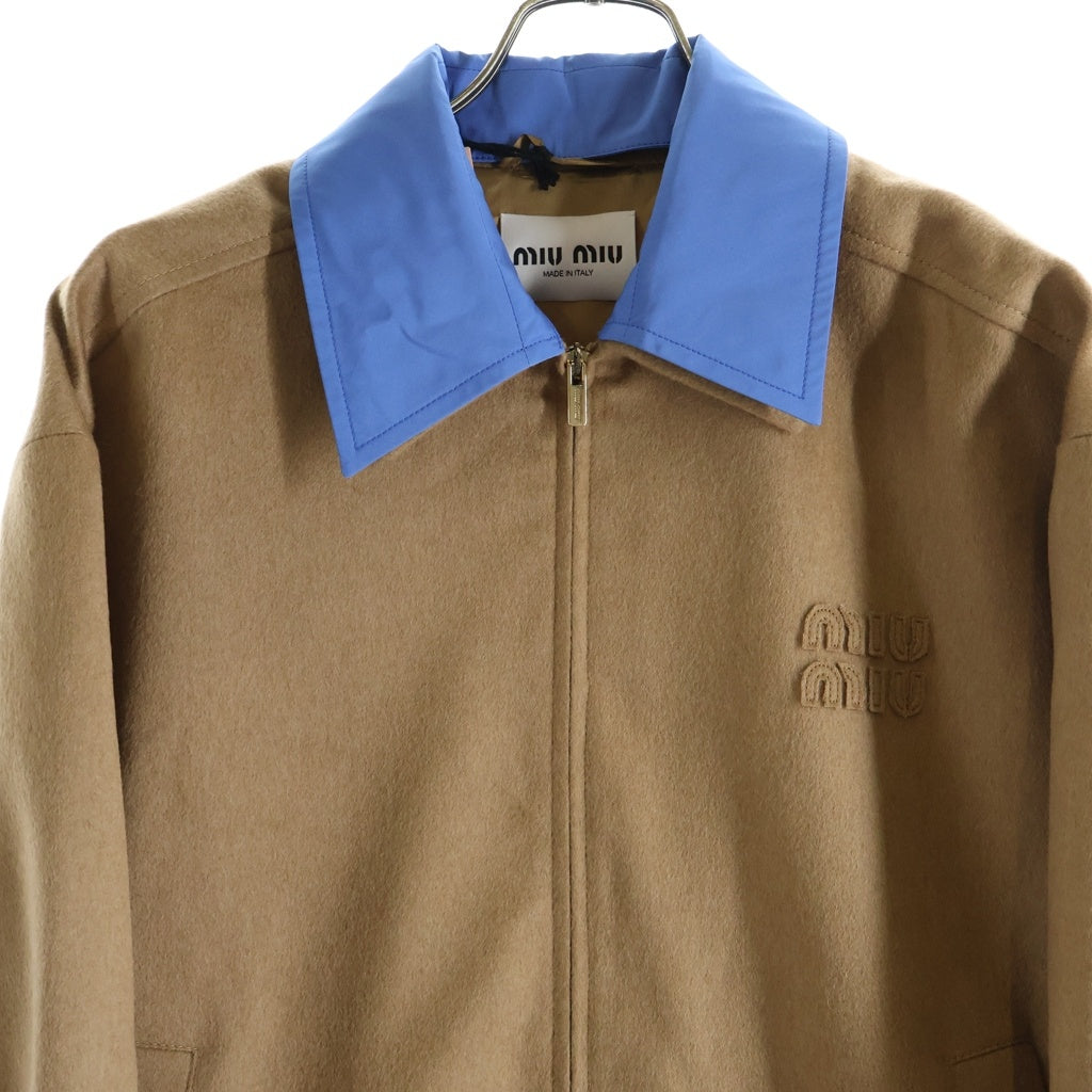 miumiu(ミュウミュウ) Wool Gabardine Jacket ジップアップウールジャケット ベージュ ML1164