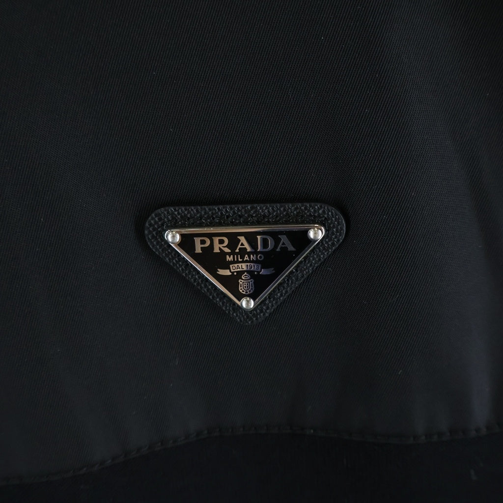 PRADA(プラダ) Re-Nylon Sweatshirt リナイロン トライアングルロゴ ハーフジップスウェットトレーナー ブラック UJL20D