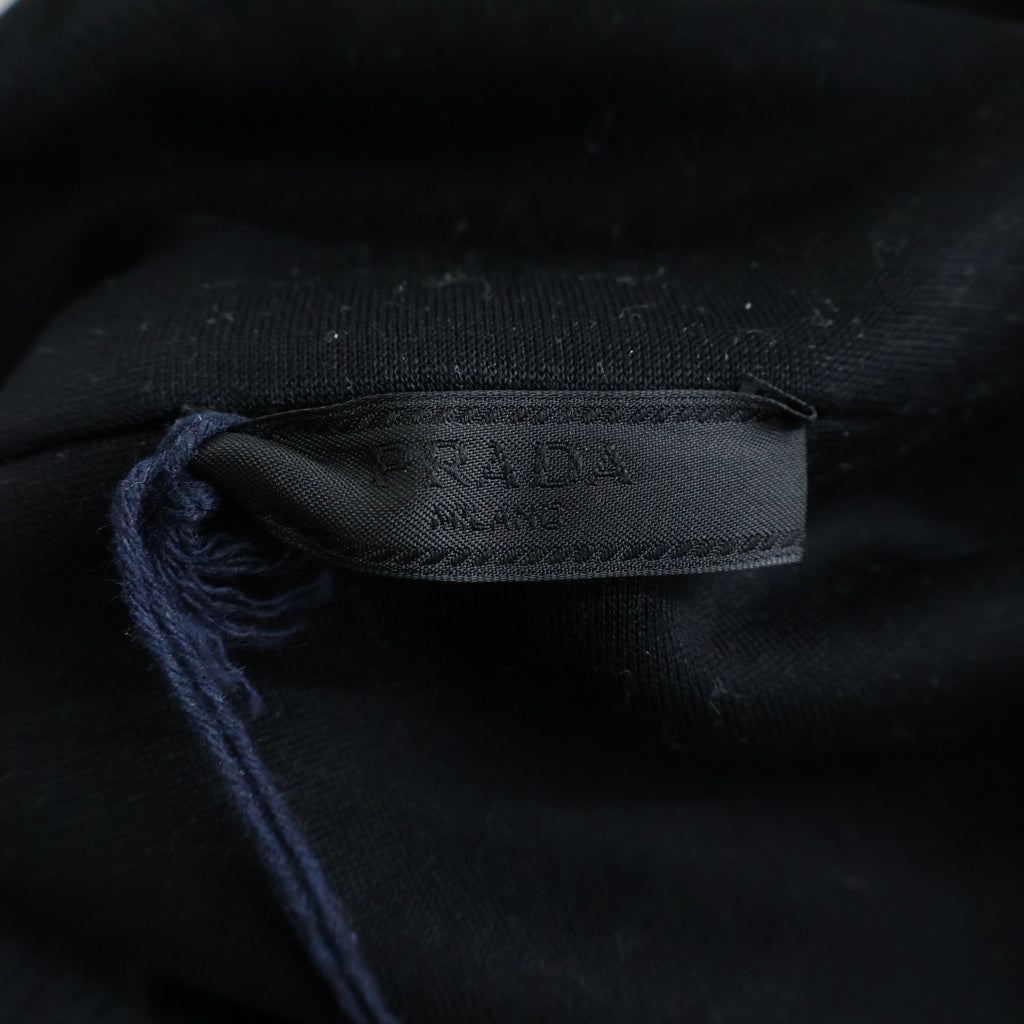 PRADA(プラダ) Re-Nylon Sweatshirt リナイロン トライアングルロゴ ハーフジップスウェットトレーナー ブラック UJL20D