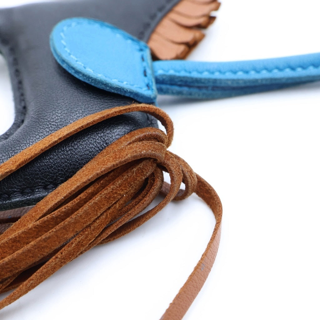 HERMES(エルメス) ロデオチャーム PM レザーキーホルダー ブラック Y刻印 レディース