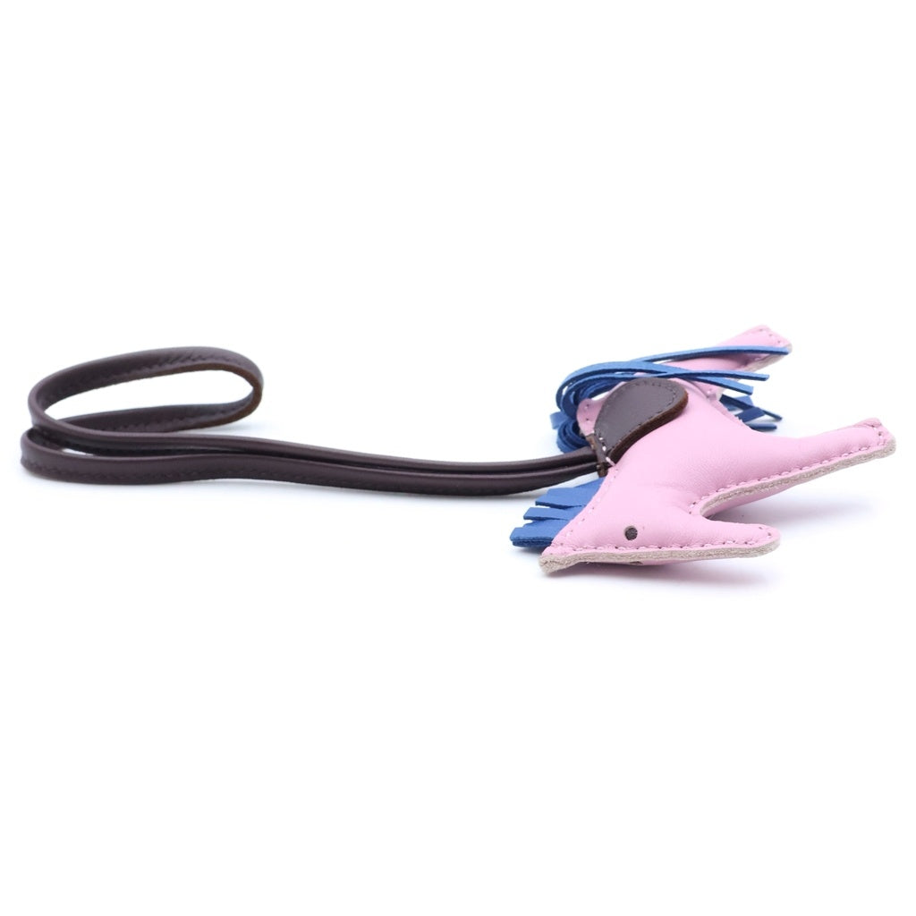 HERMES(エルメス) ロデオチャーム PM レザーキーホルダー ピンク Z刻印 レディース