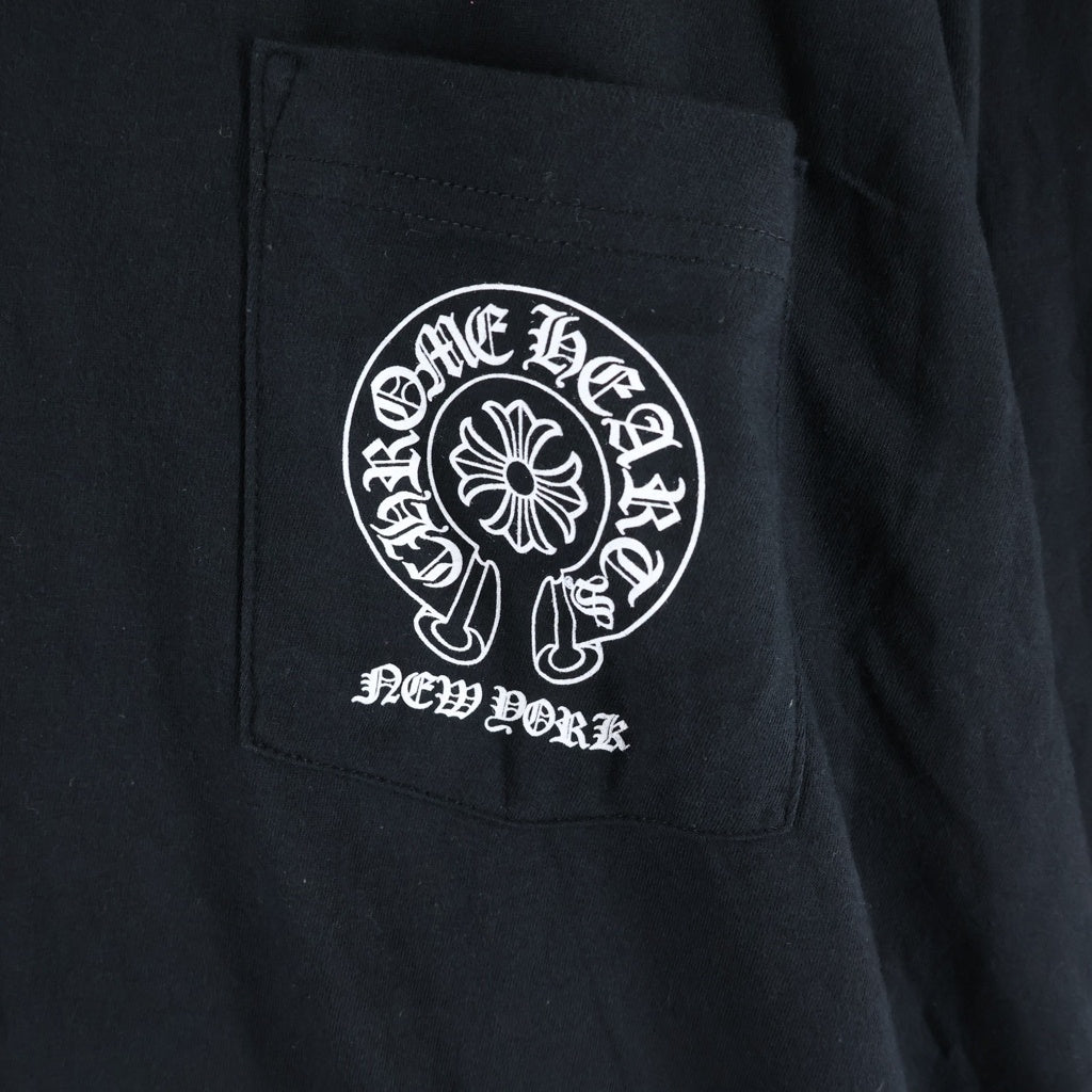 CHROME HEARTS(クロムハーツ) ニューヨーク限定 アームフローラル ホースシュー クルーネック 長袖Tシャツカットソー ブラック