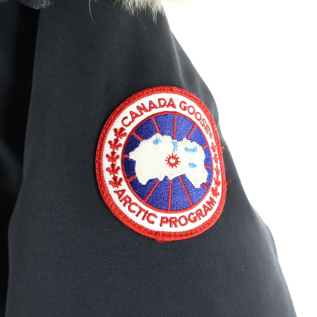 CANADA GOOSE(カナダグース) JASPER PARKA ジャスパー ロゴワッペン ジップアップ ファー付き フーデッド ダウンジャケット ブラック 3438JM