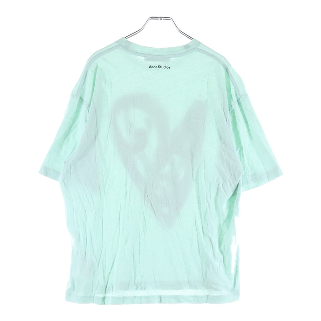 Acne Studios(アクネ ストゥディオズ) プリントデザイン クルーネック コットン 半袖Tシャツ カットソー ライトブルー FN-UX-TSHI00140