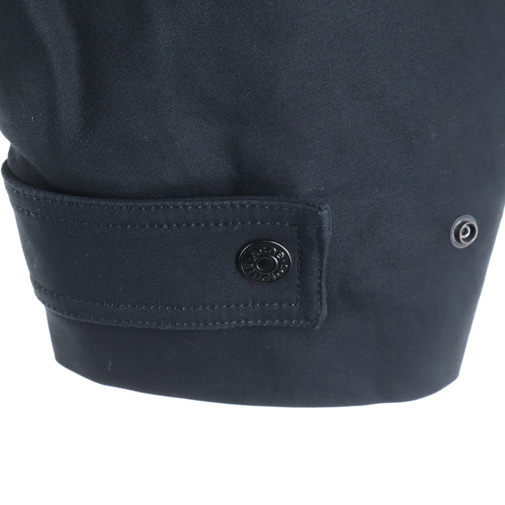 Acne Studios(アクネ ストゥディオズ) TWILL BOMBER JACKET レザー切り替え ジップアップ ツイル ボンバージャケット ブラック FN-MN-OUTW001243