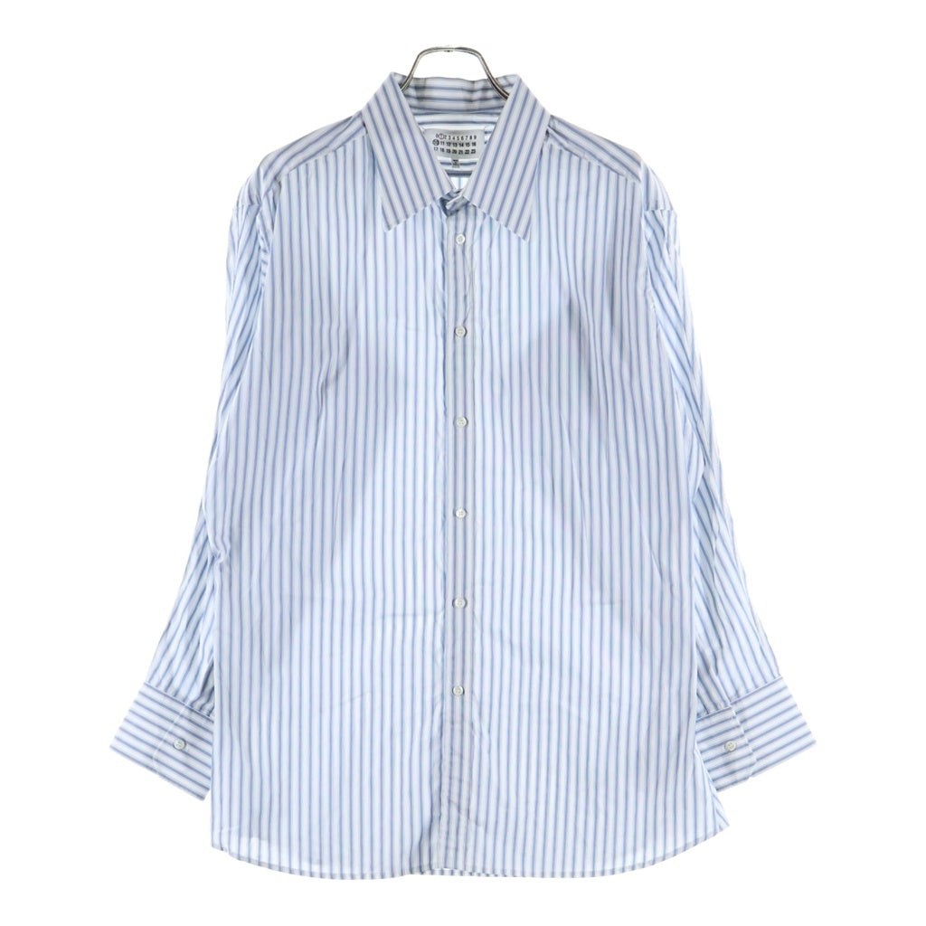 Maison Margiela(メゾンマルジェラ) 25SS ストライプシャツ 長袖シャツ ロングスリーブ カッターシャツ ブルー S50DT0049M35311