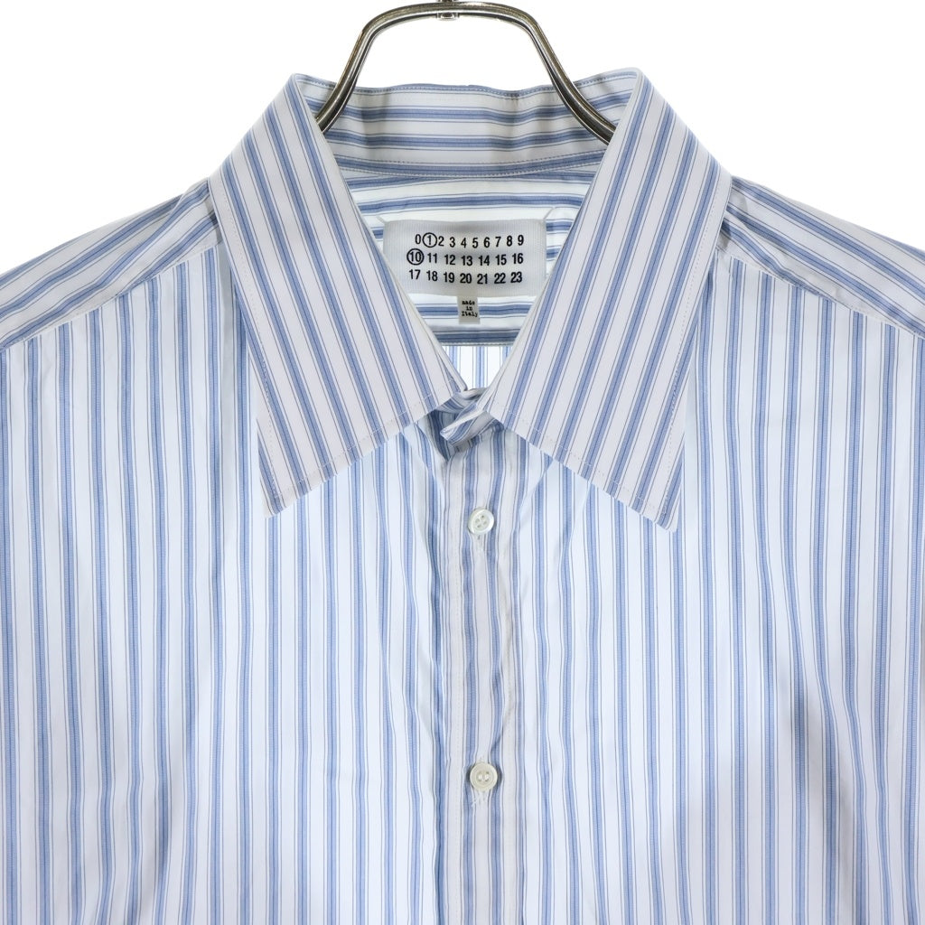 Maison Margiela(メゾンマルジェラ) 25SS ストライプシャツ 長袖シャツ ロングスリーブ カッターシャツ ブルー S50DT0049M35311