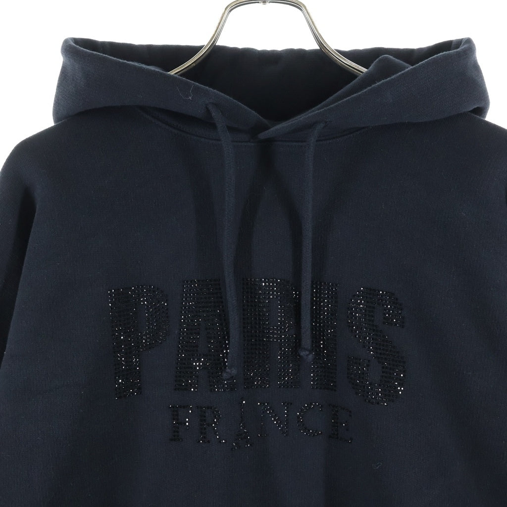 VETEMENTS(ヴェトモン) CRYSTAL PARIS HOODIE UA65HD590B クリスタルパリフーディー ラインストーン スウェット パーカー ブラック