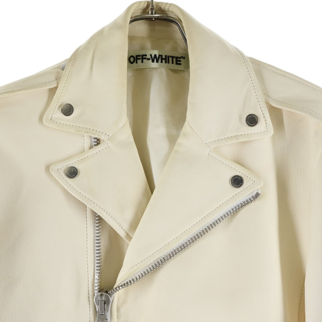 OFF-WHITE(オフホワイト) LEATHER BIKER JACKET レザーライダース バイカージャケット ホワイト