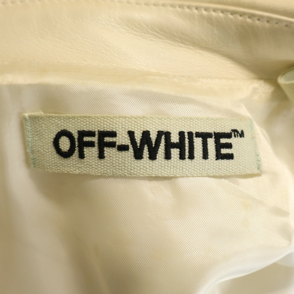 OFF-WHITE(オフホワイト) LEATHER BIKER JACKET レザーライダース バイカージャケット ホワイト