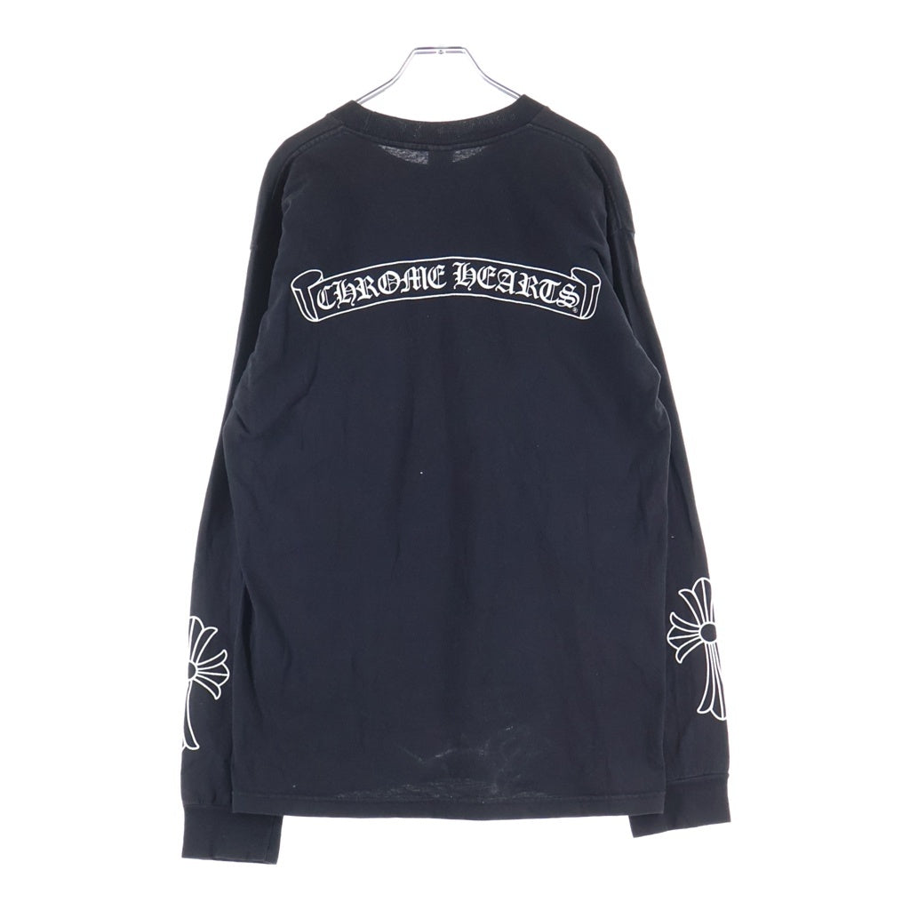 CHROME HEARTS(クロムハーツ) OLD SCROLL LOGO TEE オールド スクロールロゴ クルーネック 長袖Tシャツ ロングスリーブ カットソー ブラック/ホワイト