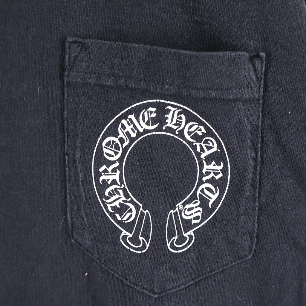 CHROME HEARTS(クロムハーツ) OLD SCROLL LOGO TEE オールド スクロールロゴ クルーネック 長袖Tシャツ ロングスリーブ カットソー ブラック/ホワイト