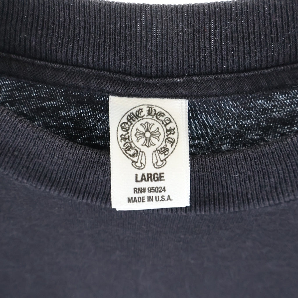 CHROME HEARTS(クロムハーツ) OLD SCROLL LOGO TEE オールド スクロールロゴ クルーネック 長袖Tシャツ ロングスリーブ カットソー ブラック/ホワイト