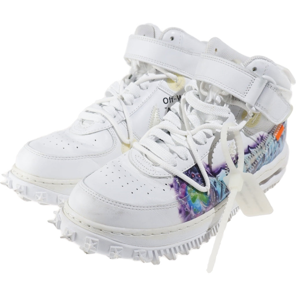 OFF-WHITE(オフホワイト) ×NIKE AIR FORCE MID GRAFFITI ×ナイキ エアフォース 1 ミッド グラフィティ ハイカットスニーカー ホワイト US7.5/25/5cm DR0500-100