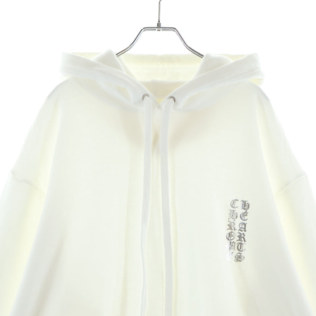 CHROME HEARTS(クロムハーツ) WWW.CHROMEHEARTS.COM SILVER GLITTER HOODIE オンライン限定 グリッター 袖英字プリントプ ルオーバースウェットパーカー