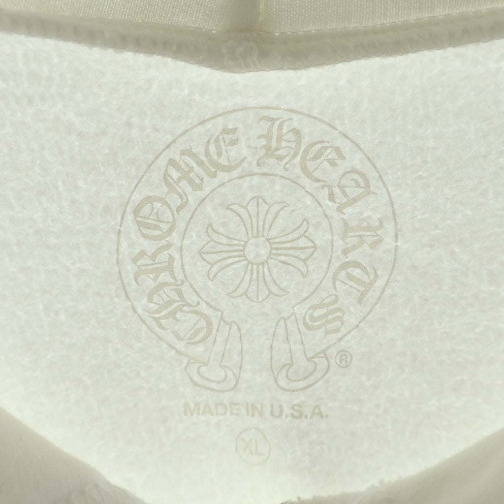 CHROME HEARTS(クロムハーツ) WWW.CHROMEHEARTS.COM SILVER GLITTER HOODIE オンライン限定 グリッター 袖英字プリントプ ルオーバースウェットパーカー