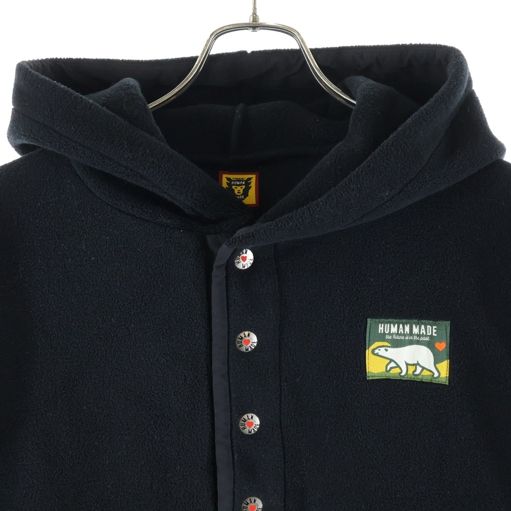 HUMAN MADE(ヒューマンメイド) FLEESE HOODIE フリースプルオーバーパーカー ブルゾン ブラック HM28CS020