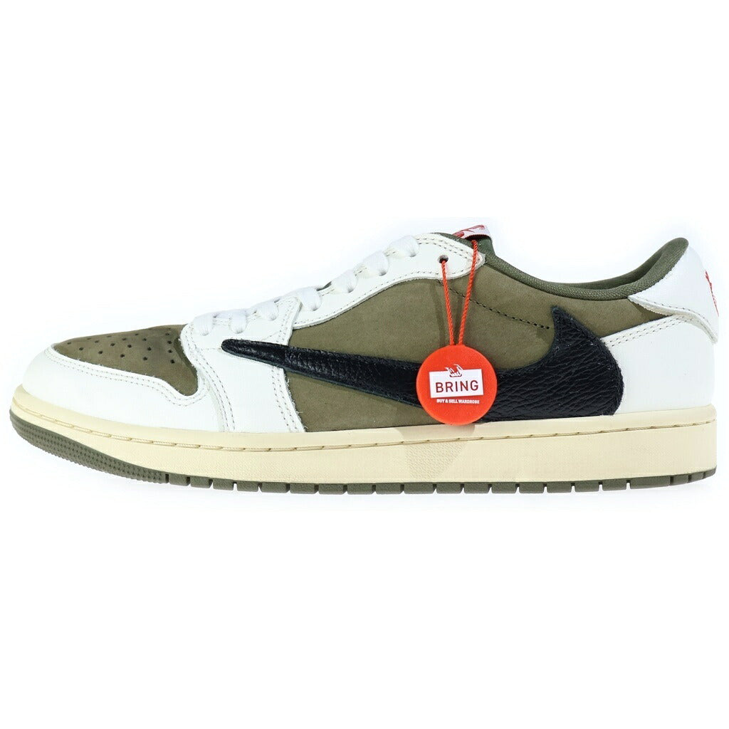 NIKE(ナイキ) ×TRAVIS SCOTT AIR JORDAN 1 LOW OG REVERSE OLIVE トラヴィススコット エアジョーダン1 リバース オリーブ ローカットスニーカー ホワイト/カーキ US9.5/27.5cm DM7866-200