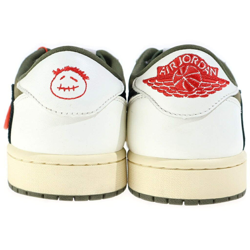 NIKE(ナイキ) ×TRAVIS SCOTT AIR JORDAN 1 LOW OG REVERSE OLIVE トラヴィススコット エアジョーダン1 リバース オリーブ ローカットスニーカー ホワイト/カーキ US9.5/27.5cm DM7866-200