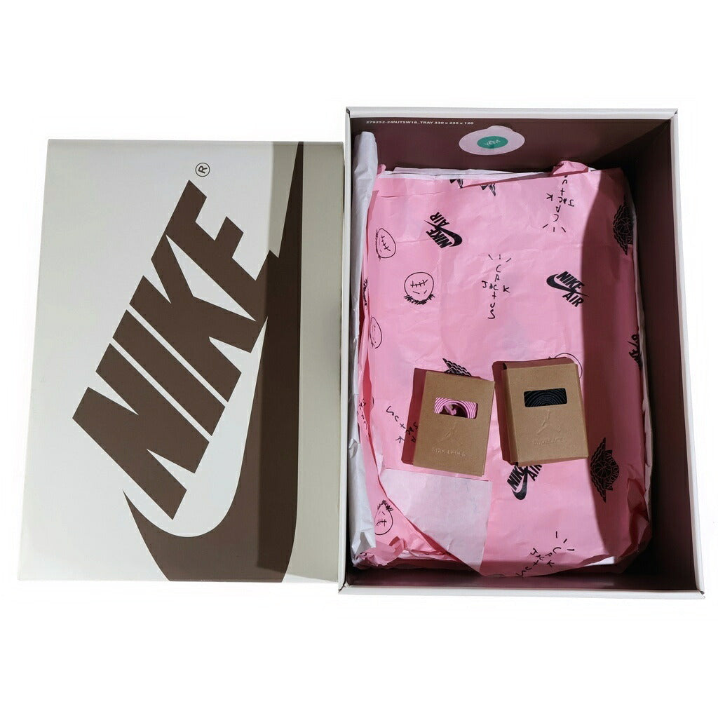 NIKE(ナイキ) ×TRAVIS SCOTT AIR JORDAN 1 LOW OG REVERSE OLIVE トラヴィススコット エアジョーダン1 リバース オリーブ ローカットスニーカー ホワイト/カーキ US9.5/27.5cm DM7866-200