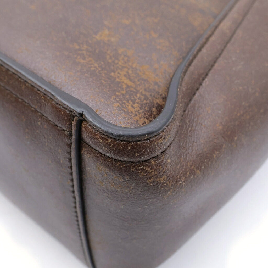 STELLA McCARTNEY(ステラマッカートニー) Logo Plush-Lined Crossbody Tote Bag ロゴ プラッシュライニング ヴィーガンレザー ダメージ加工 ポーチ付き クロスボディ トートバッグ ショルダーバッグ ブラウン