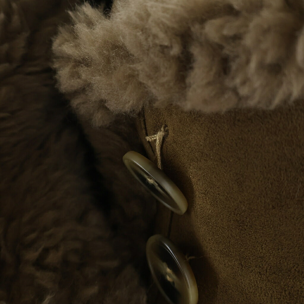 NO BRAND(ノーブランド) UGG OZLANA(アグ オズラナ) Logo Fur Trimmed Reversible Shearling Coat シープスキン 裏地ボア リバーシブルジャケット ブラウン レディース
