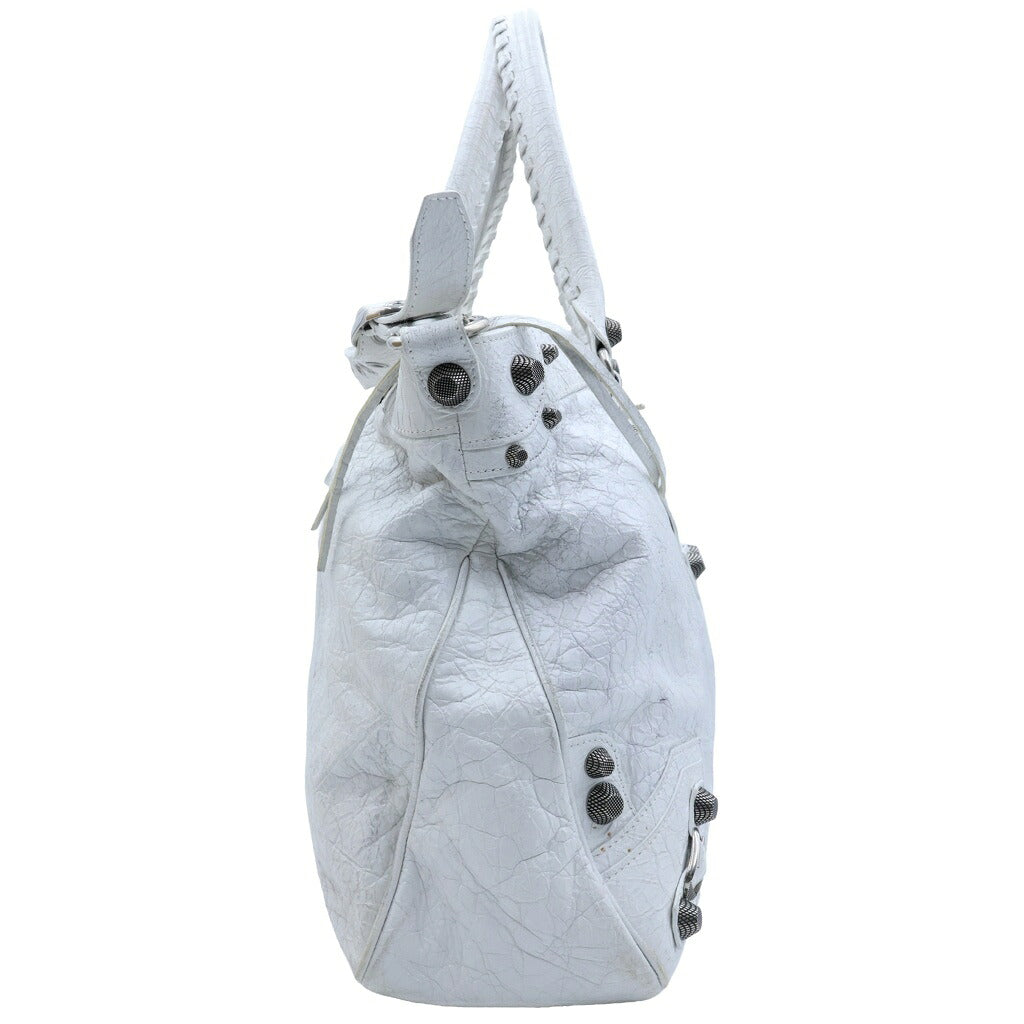 BALENCIAGA(バレンシアガ) NEO CAGOLE XL PLUS ネオ カゴール プラス ラムスキン レザー ショルダーバッグ ホワイト 7916012AA9N