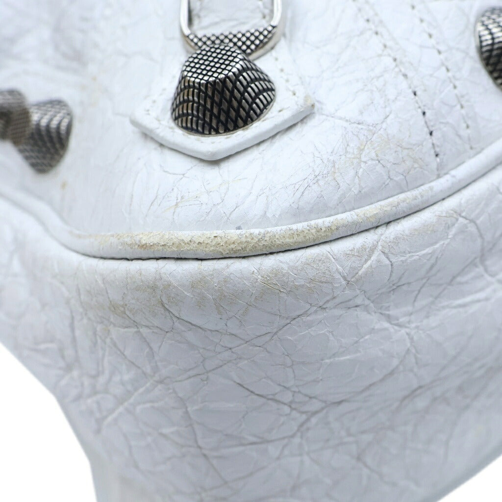 BALENCIAGA(バレンシアガ) NEO CAGOLE XL PLUS ネオ カゴール プラス ラムスキン レザー ショルダーバッグ ホワイト 7916012AA9N