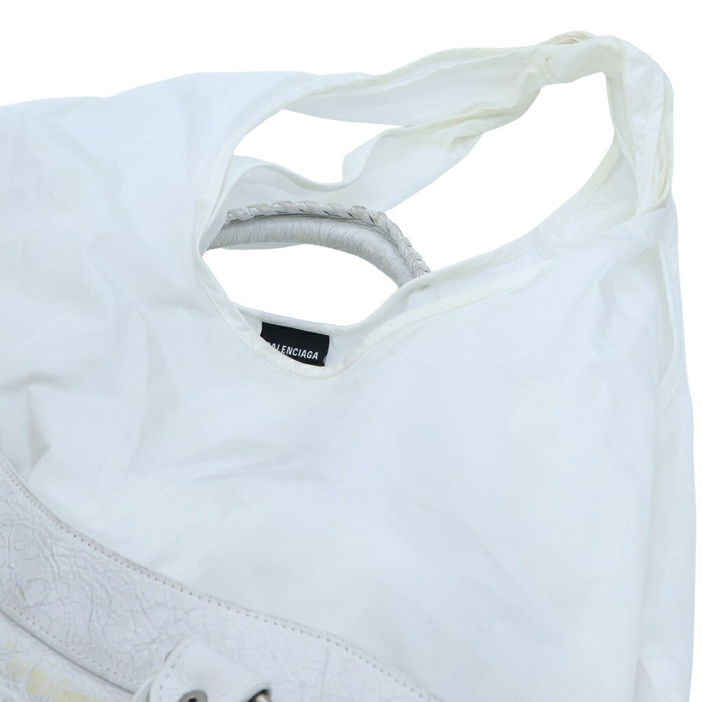BALENCIAGA(バレンシアガ) NEO CAGOLE XL PLUS ネオ カゴール プラス ラムスキン レザー ショルダーバッグ ホワイト 7916012AA9N
