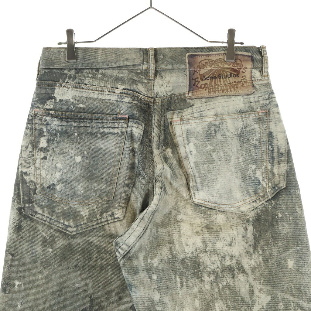 Acne Studios(アクネ ストゥディオズ) 1981M ペイント スプラッター 転写デザイン ボタンフライ バギー デニムパンツ マルチ FN-MN-TROU000959