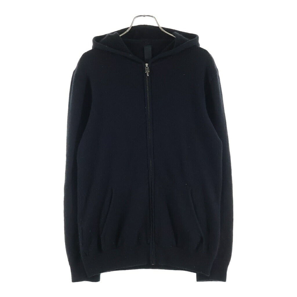 CHROME HEARTS(クロムハーツ) CH PLUS CASHMERE ZIP UP HOODIE CHプラス レザーパッチ カシミヤニット ダガージップアップパーカー フーディー ブラック
