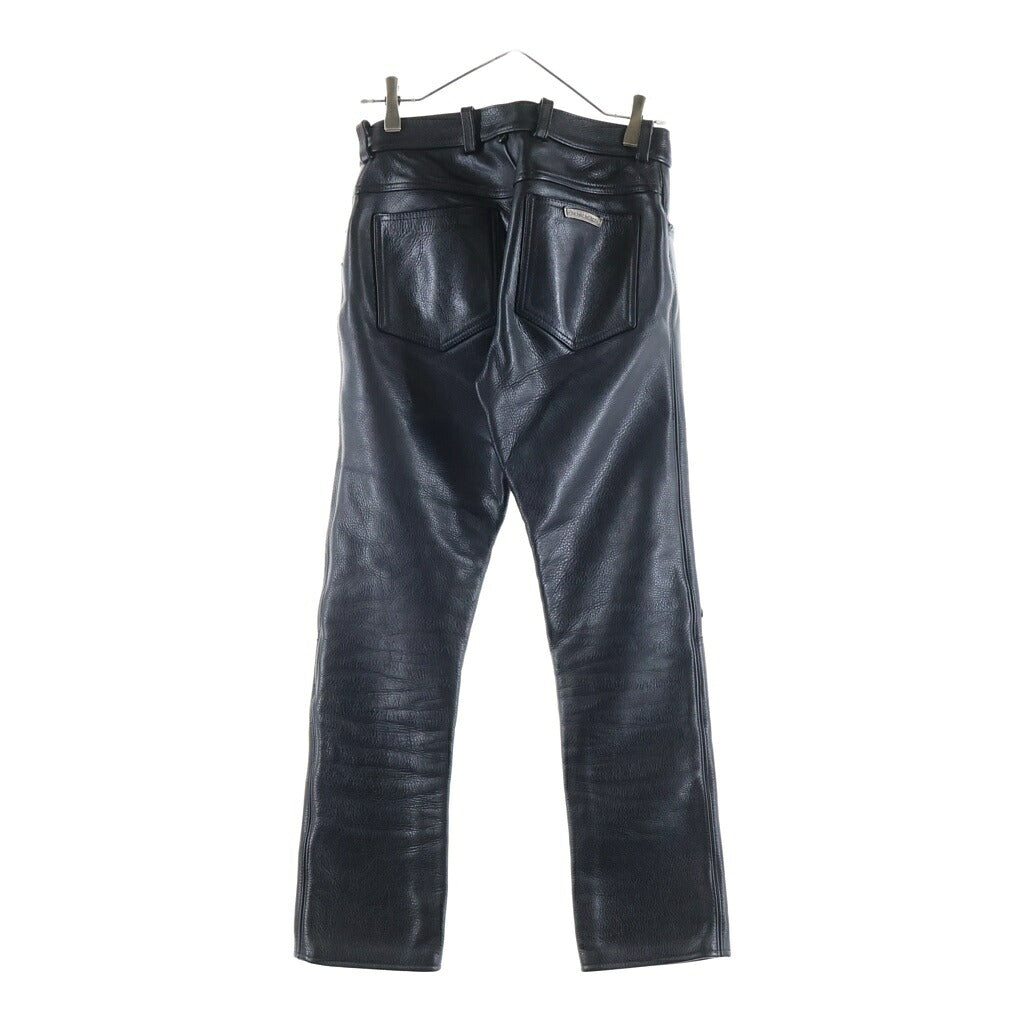 CHROME HEARTS(クロムハーツ) OLD LTHR PANTS オールド フレアニー クロスボール レザー パンツ ブラック