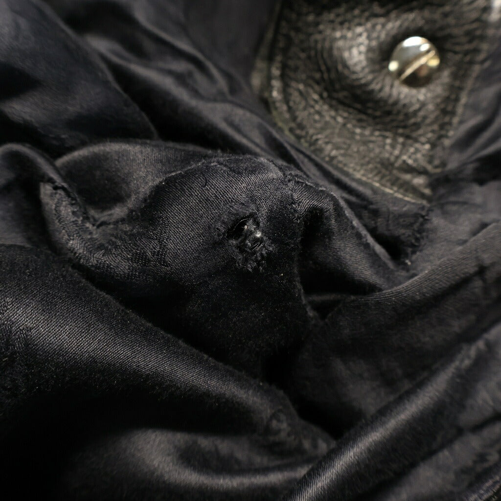CHROME HEARTS(クロムハーツ) OLD LTHR PANTS オールド フレアニー クロスボール レザー パンツ ブラック