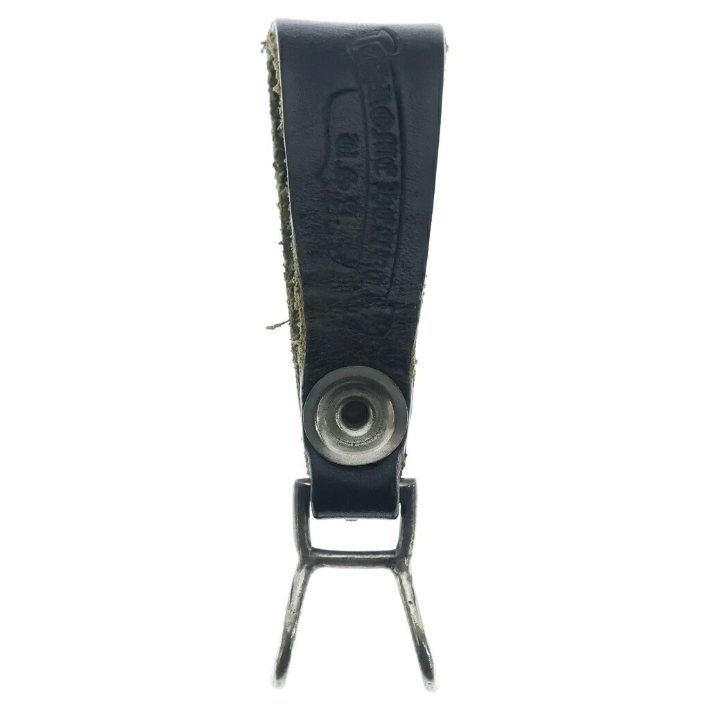 CHROME HEARTS(クロムハーツ) BELT LOOP クロスボールボタンレザーベルトループ シルバー/ブラック BCA397