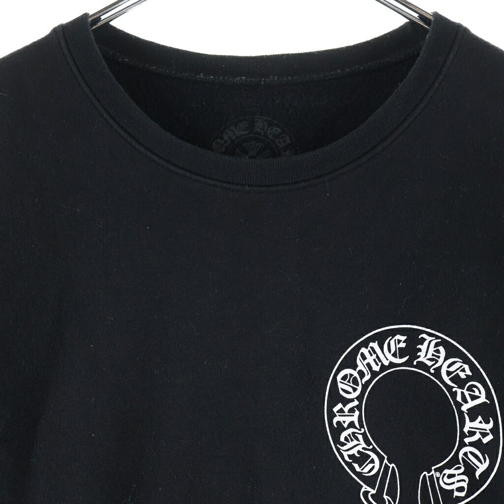 CHROME HEARTS(クロムハーツ) SWTSHRT PLVR 袖フローラルバックホースシュープリントスウェット パーカー ブラック