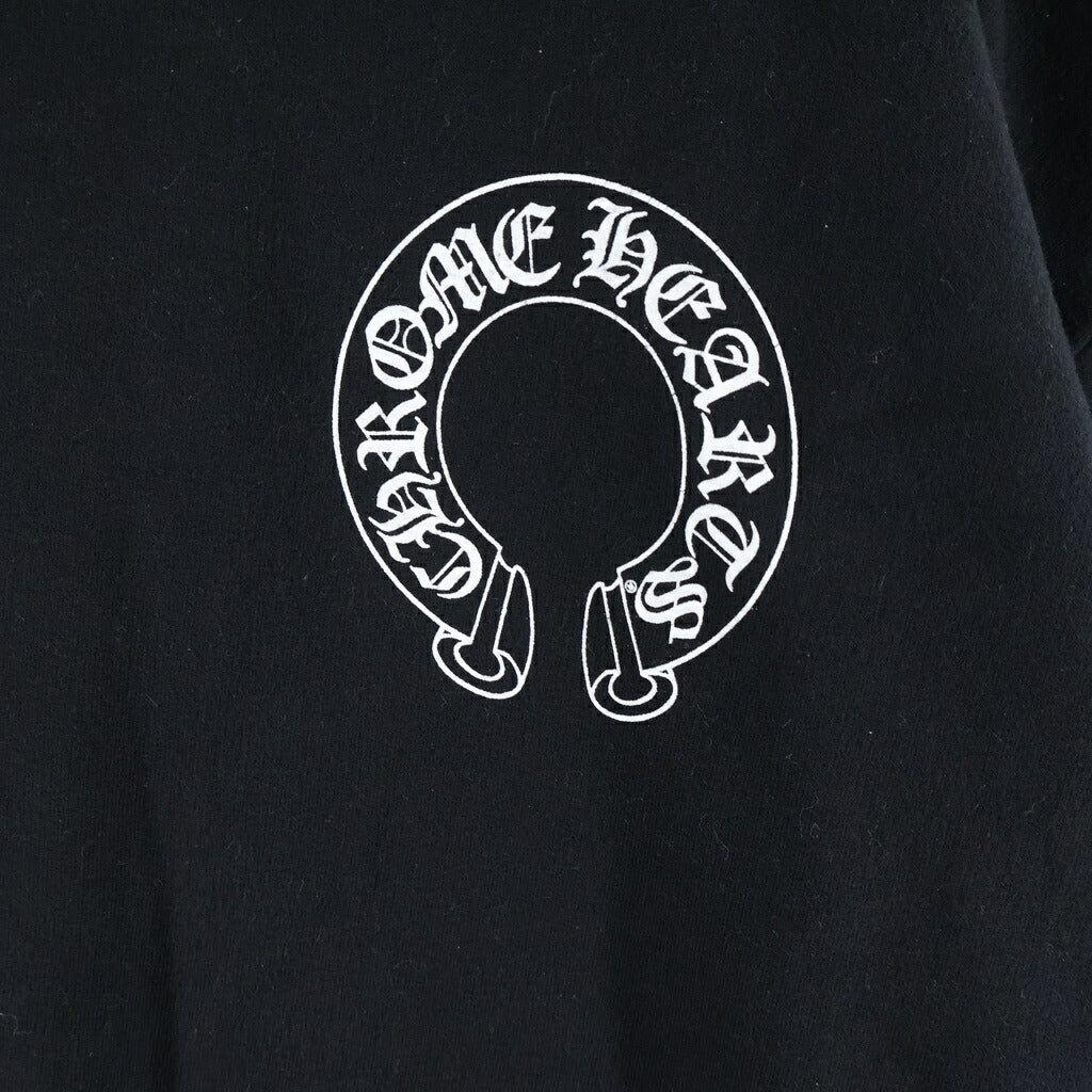 CHROME HEARTS(クロムハーツ) SWTSHRT PLVR 袖フローラルバックホースシュープリントスウェット パーカー ブラック