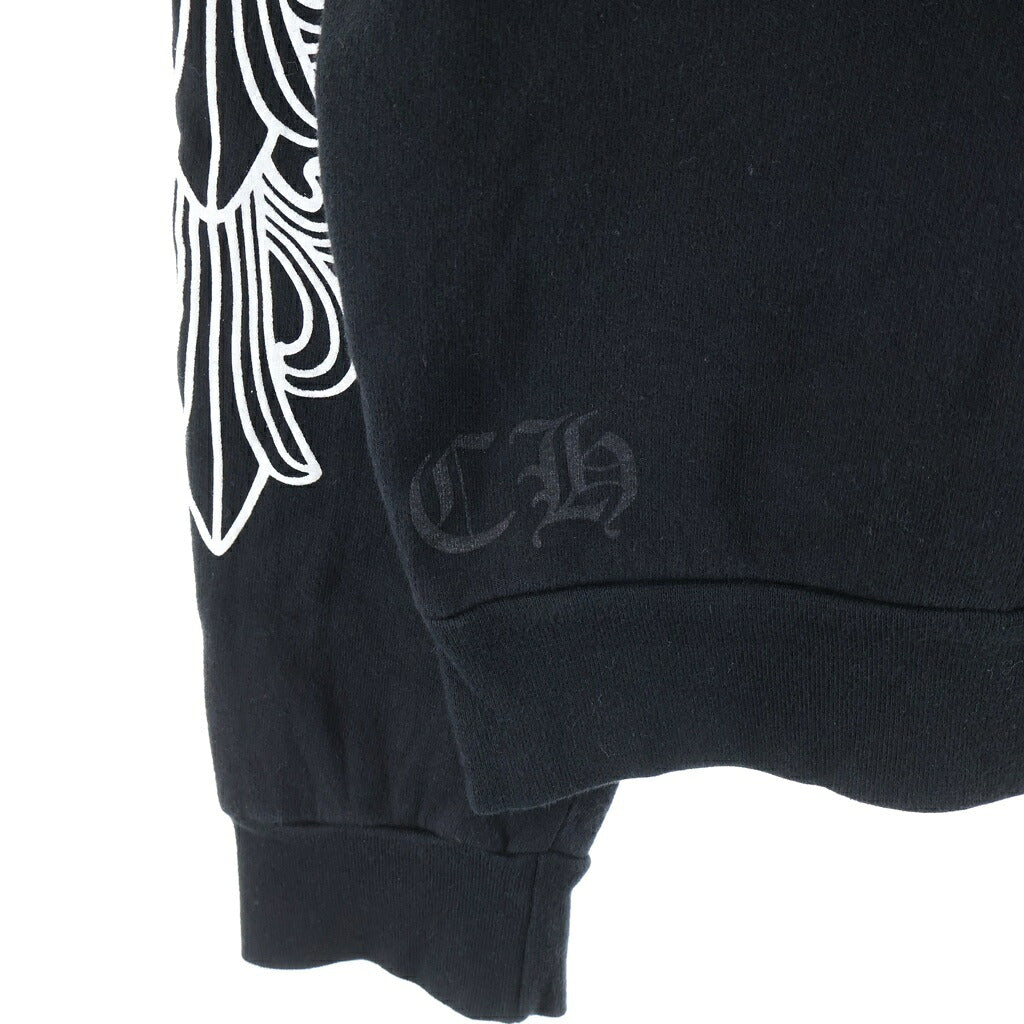 CHROME HEARTS(クロムハーツ) SWTSHRT PLVR 袖フローラルバックホースシュープリントスウェット パーカー ブラック